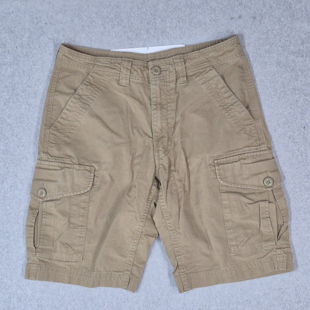 Patagonia Men Shorts 28 Khaki Cargo Twill Button 7.5" Inseam‎ Logo Outdoor